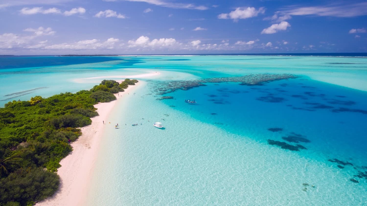 Aerial shot of a tropical island